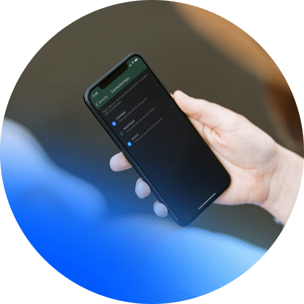 Photo of someone holding a phone