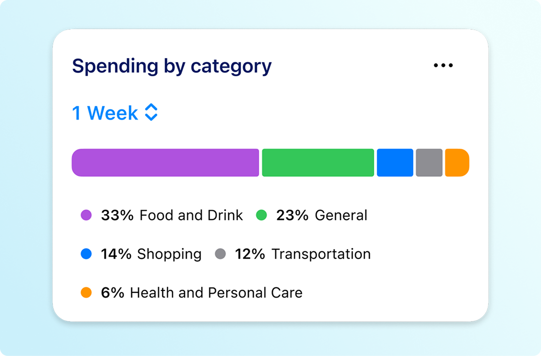 Image of the Spending by Category design for mobile.